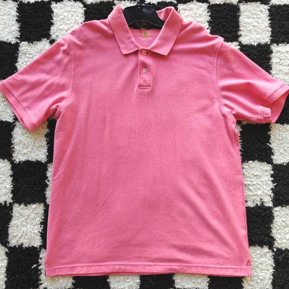 Club Room Pink Polo Shirt Classic Knit Short Sleeves